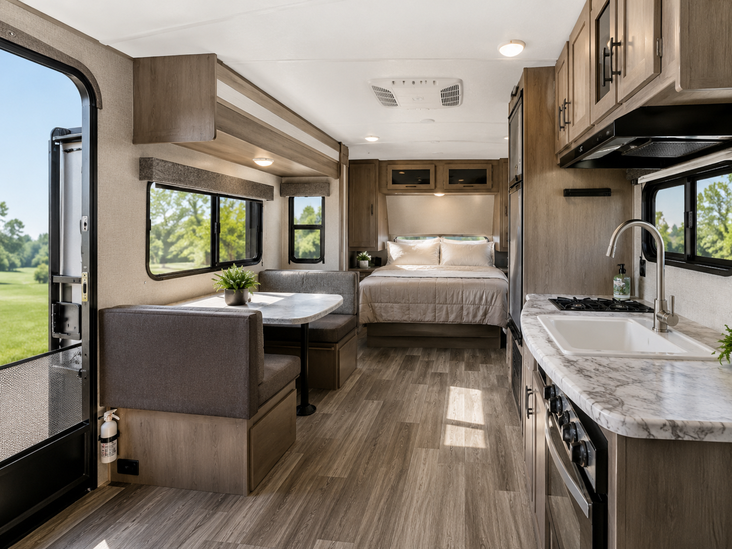 Bright camper interior